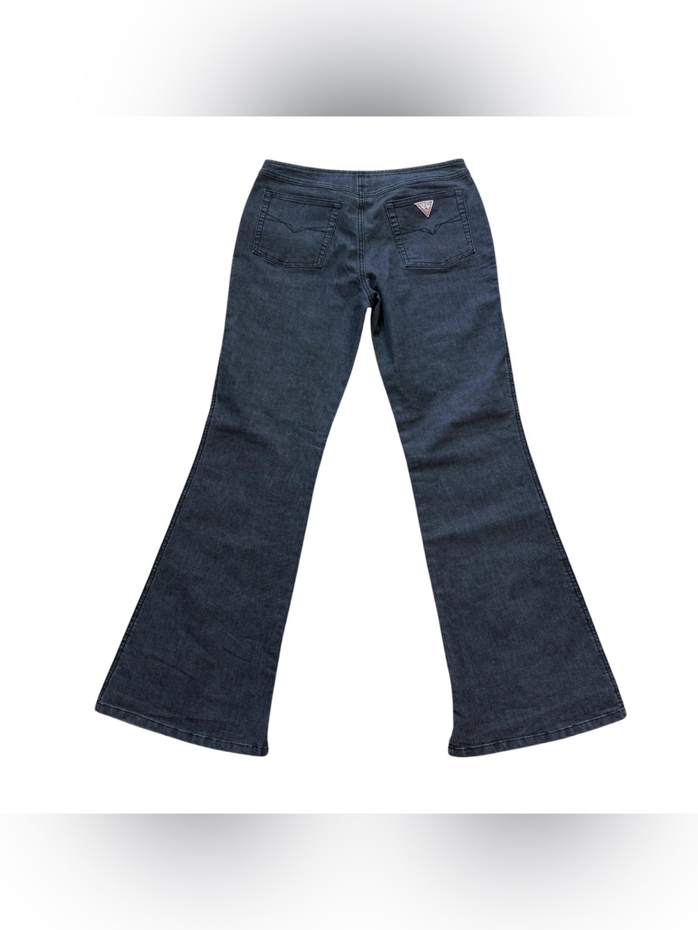 Guess Jeans Black Wash Flare Bootcut Stretch Denim Jeans 31 Y2K Low Rise Retro - Picture 10 of 13